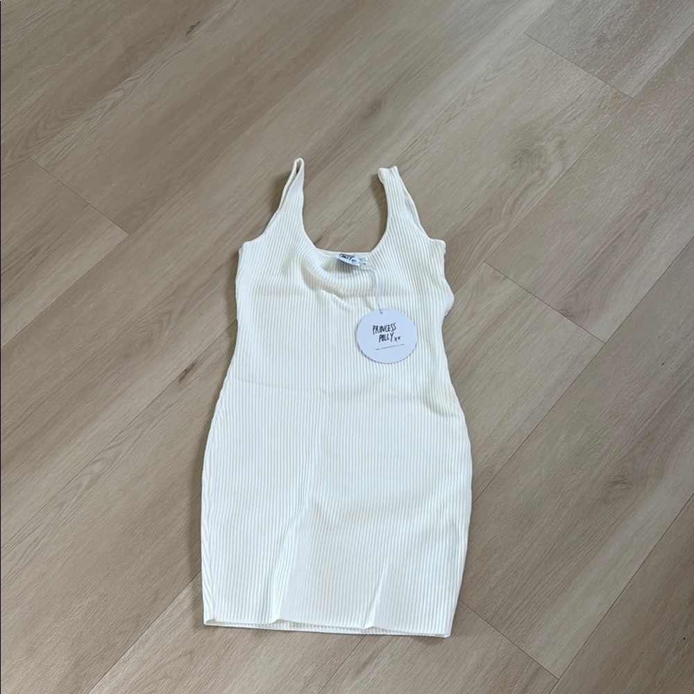 Princess Polly White Ribbed Mini Dress - Picture 4 of 4